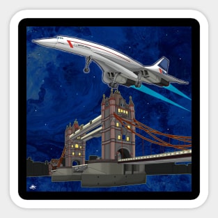 Concorde Flying beneath the Stars Sticker